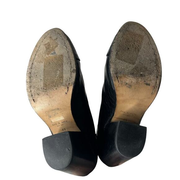 Rag & Bone Harrow Crocodile-Embossed Leather Booties Black Size 10 - Picture 6 of 7